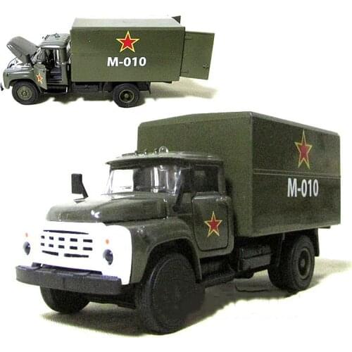 Diecast 1:43 Scale Soviet Russia ZIL130 Truck Container Truck Alloy Simulation Car Model Adult Collection Decoration Gifts Toys