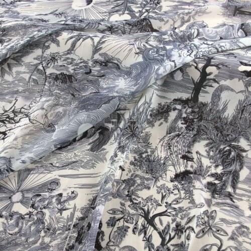 Love Tree Printed Soft Chiffon Scarf Cloth Polyester Chiffon Thin Fabric For Sewing Dress DIY Patchwork Clothing Tissu au Metre