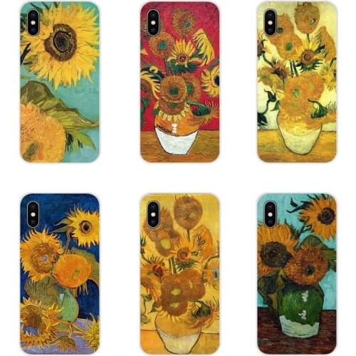 Soft Transparent Case Cover For Samsung Galaxy S2 S3 S4 S5 Mini S6 S7 Edge S8 S9 S10E Lite Plus Van Gogh Sunflowers oil painting