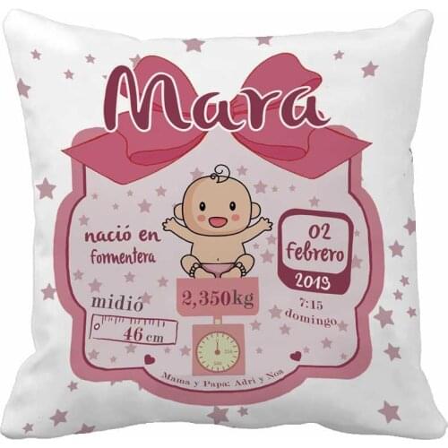 Custom Birth Data PrintingBaby Girl Throw Pillow Case Decorative Cushion Cover Pillowcase Cute Birthday Gift By Lvsure