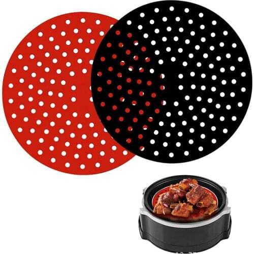 New Hot 2 PCS Air Fryer Mats with Round Shape Reusable Long Lasting Durable Non-Stick Silicone Kitchen Accessory for Kitchen