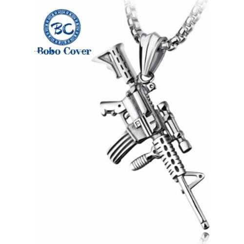 New Trendy Gun pendant Mens Necklace AK47 Shape Accessories Whip Necklace Boyfriend Gift A Set Of Necklaces Temperament Jewelry