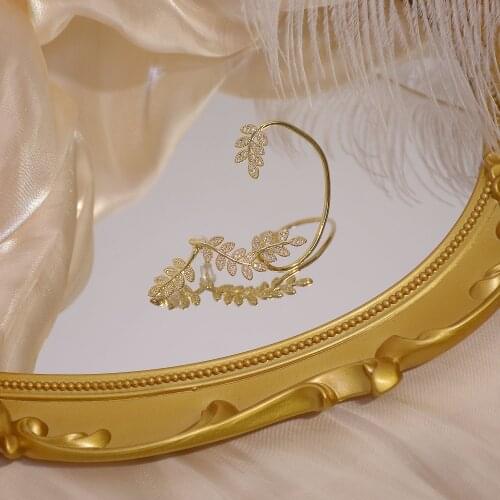 New Design Fashion Jewelery Crystal Leaves Exquisite 14K Real Gold Plated Earrings for Woman Holiday Party Daily Elegant Earring