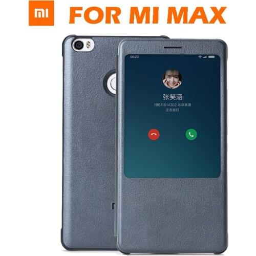 In Stock Original Xiaomi Mi Max 6.44inch PC+PU Smartwake Flip Cover Case For Xiaomi Max Mobile Phone Pink And Gray Retail Box