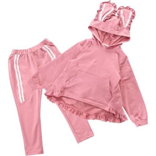 Autumn Girls Clothing Sets Teen Girl Hooded Sweatshirt Coat And Stretch Pants Suit Baby Girl Tracksuit Fashion Kids Clothes Set
