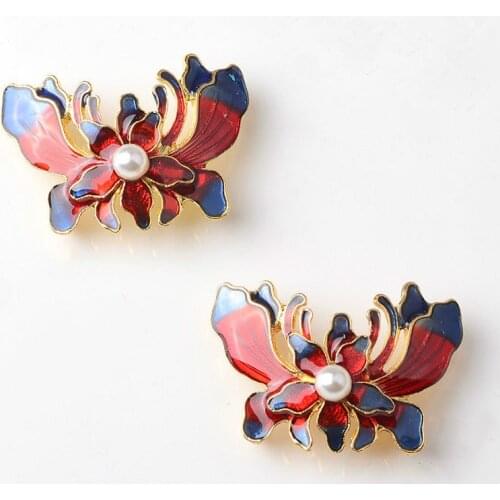 10 PCS Oil Drop Metal Flower Charms Pendant 25*35mm Hair Accessories Findings Charms For Jewelry Making