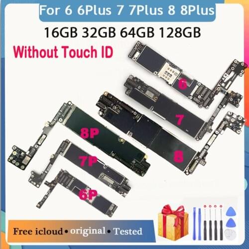 Full tested Original Mainboard For iPhone 6 7 8 6PLUS 7 Plus 8 plus motherboard Unlocked iCloud Clean logic board With chips