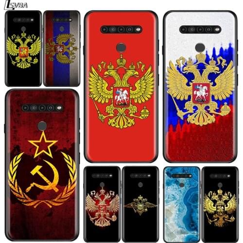 Russia Flag national emblem for LG G8 G8S G8X V30 V35 V40 V50 V60 ThinQ Q60 K40 K50 K51 K61 K71 K92 K62 K42 Black Phone Case
