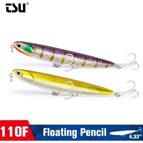 TSURINOYA 110mm 13g Fishing Lures Topwater Floating Wobblers DW27 Long Casting Pencil Artificial Baits Swimbait Good Actions