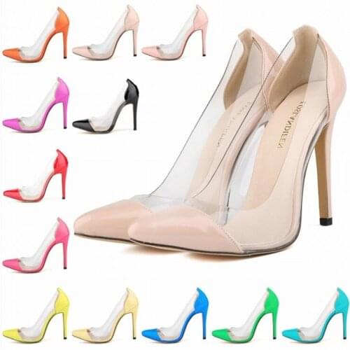 Brand Shoes Woman High Heels Pumps Transparent Nude High Heels 11CM Women Shoes High Heels Wedding Pumps Black Nude Shoes Heels
