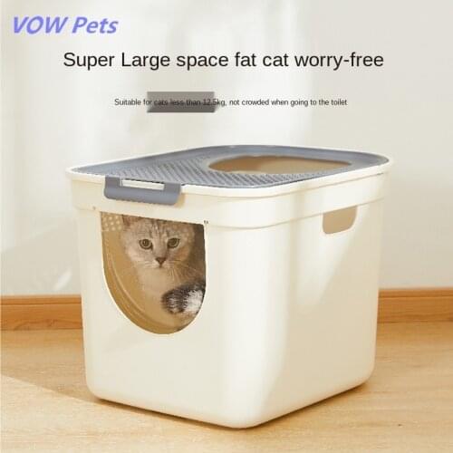 VOW Cat Basin Fully Enclosed Spill Prevention Trumpet To Head Two-door Sand Leakage Prevention Smelly Cat Cat Toilet Articles