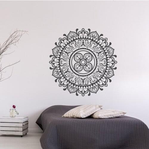 Mandala Wall Decal- Mandala Vinyl Sticker- Yoga Wall Decal- Bohemian Boho Bedroom Wall Decor- Yoga Studio A12-028