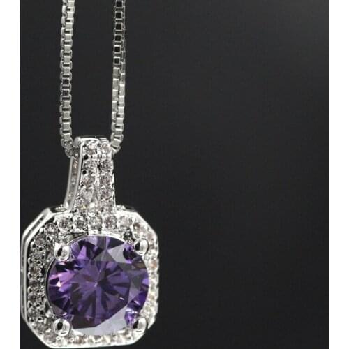 WQQCR Fashion Jewelry With Shiny White Cubic Zircona Women/Girls Charm Necklace 925 Sterling Silver Chains & Pendant Wholesale