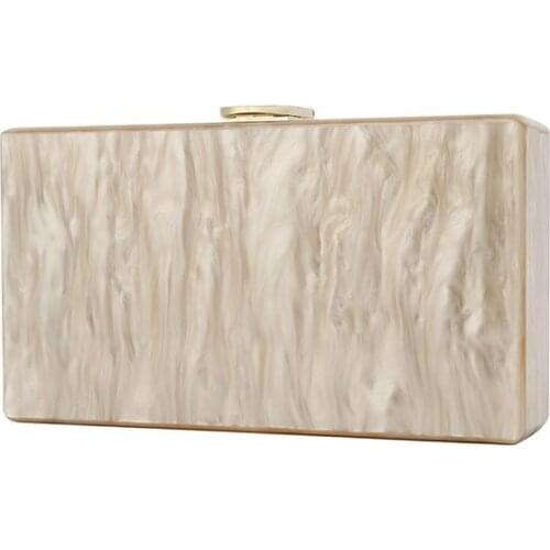 Pearl Nude champagne Metal Clasp Acrylic Bags women shoulder Messenger Beach summer Acrylic Clutch Purse Wallet Lady Acrylic Bag