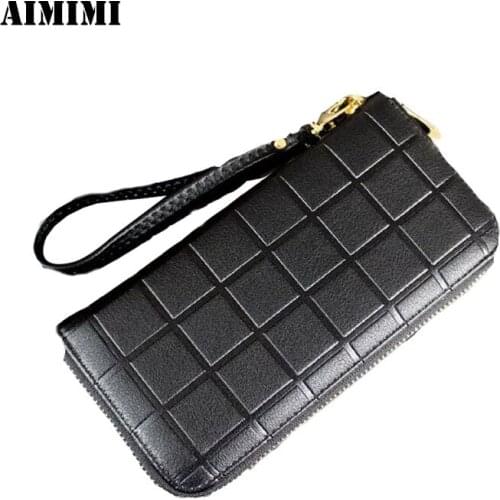 Winter new Lingge wallet Korean version of the long zipper clutch