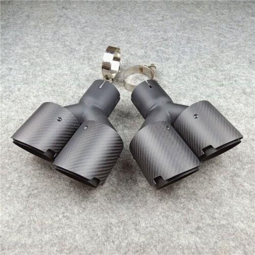 1 Pair iIn 2.5" Out 3.5" Stainless matte Black Carbon Exhaust Tip Auspuffspitze for Akrapovic Carbon exhaust tip tailpipe