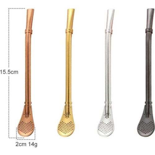 1pc Drinking Straw Stainless Steel Yerba Mate Straw Gourd Bombilla Spoons Reusable Metal Pro Tools Bar Accessories