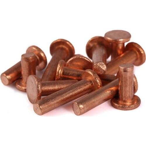 10pcs M3 M4 GB109 flat head rivet copper rivets nail cap nails no thread screws 4-20mm length