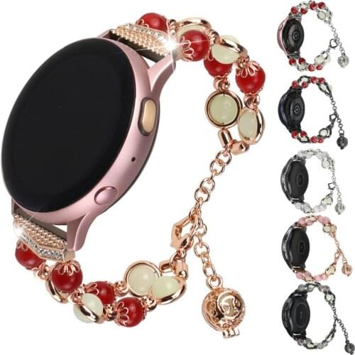 20mm 22mm New strap for samsung Suitable for Samsung Galaxy watch active 2 luminous watch band watch 3 agate luminous bead strap