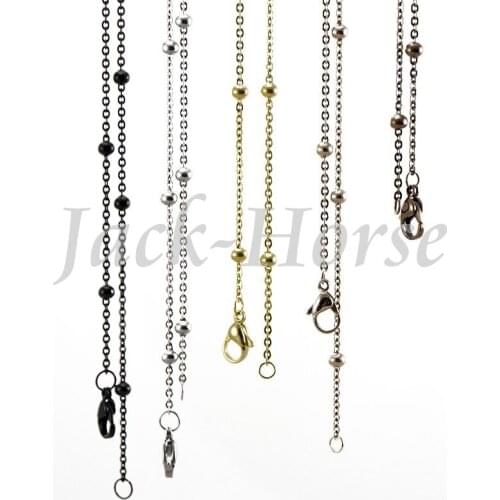 Ball station chain 2015 most popular silver gold rose gold black chocolate 316L stainless steel locket chains necklace
