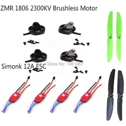 4pcs/lot Simonk 12A Firmware Brushless ESC + 1806 2280KV Brushless Motor +2pair 5030 propeller CW/CCW For QAV250 FPV250