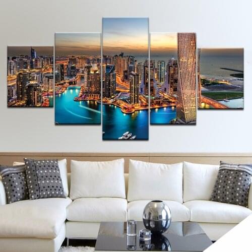 5Panel HD Printed Dubai south free zone modern city wall posters Print On Canvas Art Painting For home living room decoration