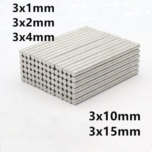 50/100PCS 3x1 3x2 3x5 3x10 3x15mm Round Magnet Powerful Magnet Rare Earth Neodymium Magnet