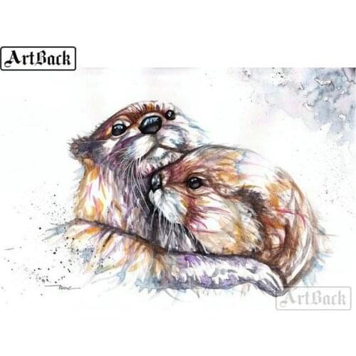 ArtBack 23pcs full square drill 5d diy diamond painting animal watercolor sea lion 3d diamond embroidery diamond mosaic craft