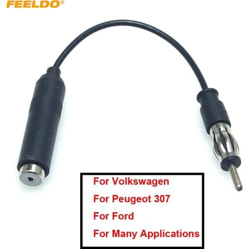FEELDO 1Pc Auto Car Stereo Audio Radio ISO TO DIN Male Aerial AM/FM Antenna Extension Cable Plug Adapter #AM6011