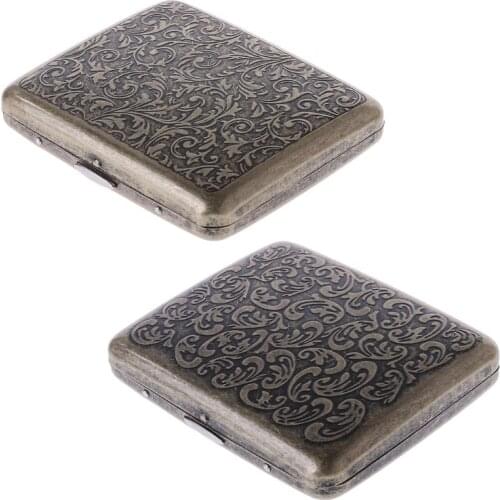 Mens Cigarette Case with Gift Box for 20pcs Vintage Metal Cigarette Box on Sale AXYC