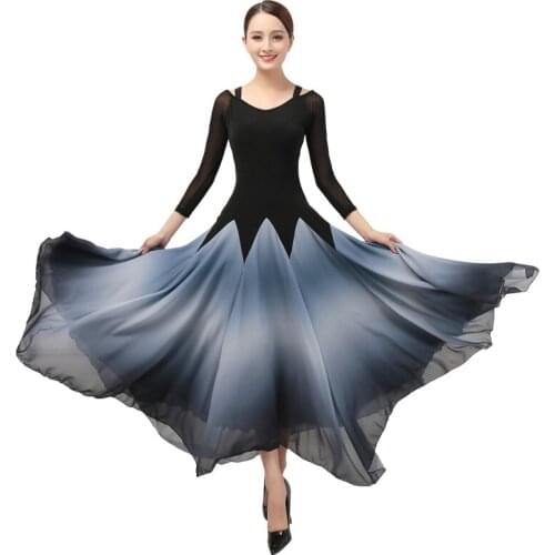 Women Modern dance clothes ballroom dance costumes waltz tango dance dress training performance dance waltz full-skirted dress