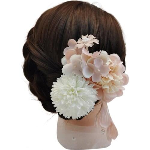 Echo-beauty 3Pcs/Set Faux Pearl DIY Artificial Flower Pendant Hair Stick Hair Clip Hair Accessories for Dates