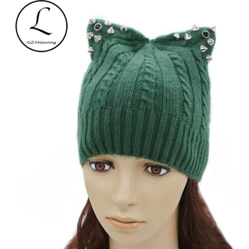 GZHILOVINGL 2017 Beanie Hats Woman Winter Hat With Ears Wool Hip Hop Girls Beanies Skullies Knitted Hat Touca Cap With Ear Flaps