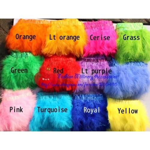 [IuBuFiGo] 78"(200cm) Turkey Floss Feather Prom Trim Fringe 5pcs/lot #11Color