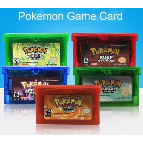 32 Bit Video Game Cartridge Console Card for Nintendo GBA Pokeon Emerald FireRed LeafGreen Ruby Sapphire With Shiny Label#5