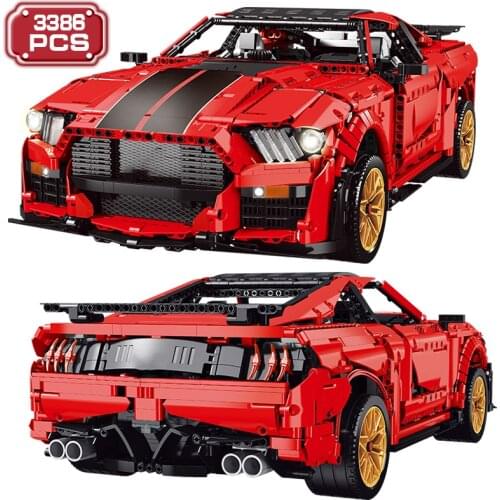 Technical 3386pcs Red Super Sport Car Building Blocks Expert Car Enlighten Bricks Model Childrens Toys for Adult Holiday Gifts