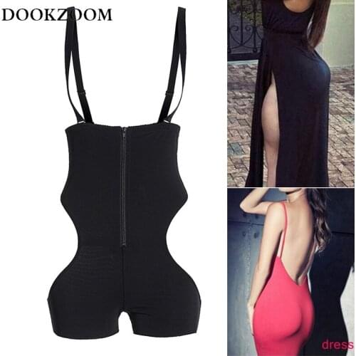 Body Shapewear Butt Lifter Panties Sexy Thong Bodysuit Shaper Tummy Control Panties Strapless Postpartum Shapewear Zipper Hook