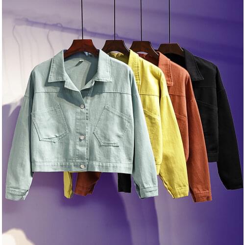 2020 Autumn Candy Color Jeans Jacket and Coats for Women Casual Short Denim Jacket Chaqueta Casaco Jaqueta Plus Size 4XL J116