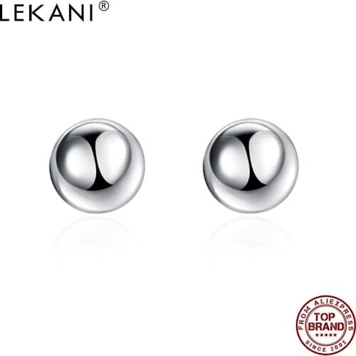 LEKANI Buddhist Bead Spherical Simple Earring Creative Design Fashion Jewelry Wedding Anniversary Birthday Jewelry Gift Hot Sell