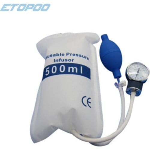 Infusion Pump Pressure Bag Multi specification with Gauge and Hand Pump Ball Reusable Pressure Infusion Bag