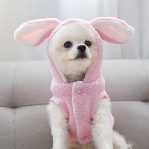 Cute Rabbit Pet Dog Hoodie Coat Pomeranian Poodle Bichon Frise Schnauzer Welsh Corgi Clothes Pet Clothing Costume Outfit XXL