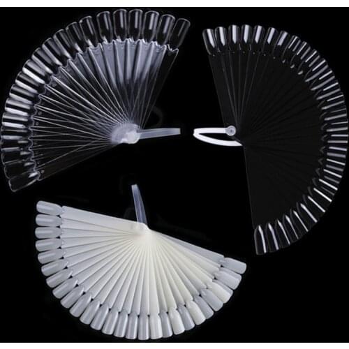 12/24/32pcs Nail Polish Oil Color Card Swatch Sample Plate Acrylic Chart Palette Fan Shaped Fake Nails Tips Swatch Display Tools