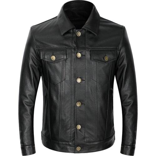 Genuine Mens Man Real Skin Coat 100% Cowhide Jacket Men Winter Autumn Motorcycle leather Coats