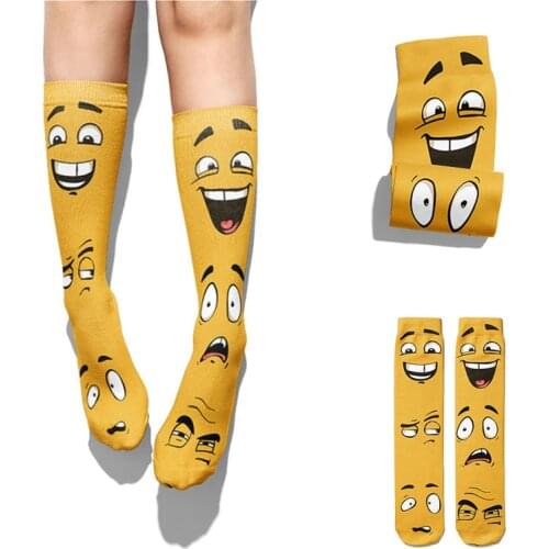 Funny Expression Printed Kawaii Socks New Men Womens Cotton Socks Novelty Harajuku Cartoons Happy Straight Socks Chaussette