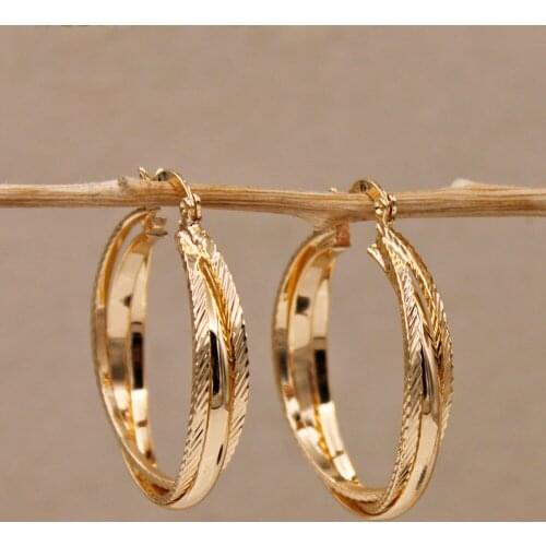 New Trendy Fashion Round hip hop Rock Hoop Earrings for Womens Gold Plated Circle Earrings Fashion Jewelry Accessories wedding