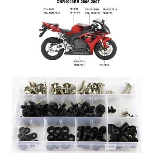 Fit For Honda CBR1000RR CBR 1000RR 2006 2007 Motorcycle Complete Full Fairing Bolts Kit Fairing CIips Nuts Screws Steel