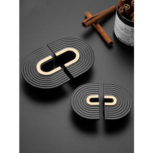 Half-round Black Furniture Handles for Cabinet Wardrobe Drawer Knobs Door Circular Pull Decoration Home for Living Room 16/32mm