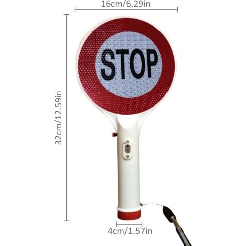 Car Warning Sign LED Traffic Sign Stop Light Rechargeable Flashlight Traffic Lights Handheld Signal Light With Power Adapter