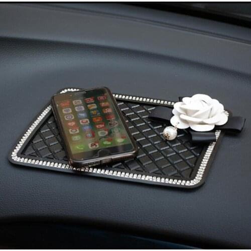 Car anti-skid pad Car-mounted instrument panel mobile phone anti-slip stickers Car decoration perfume storage mat pearl camellia