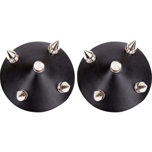 Torture play Clamps with chain metal leather rivet Nipple clips breast Bondage Restraints Accessory BDSM Fetish women sex toy